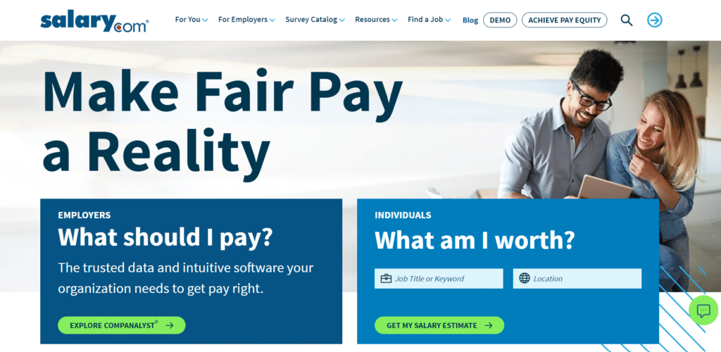 Salary.com compensation management tool dashboard