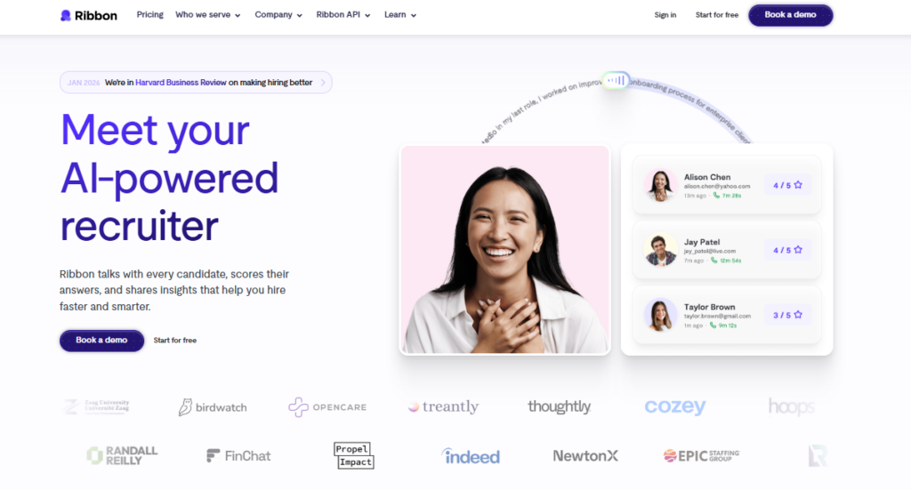 Ribbon.ai homepage
