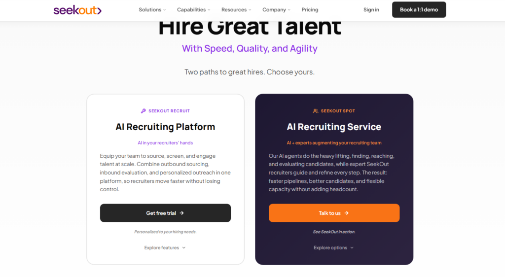 Image of SeekOutwhich is one of the top candidate sourcing tools for recruiters