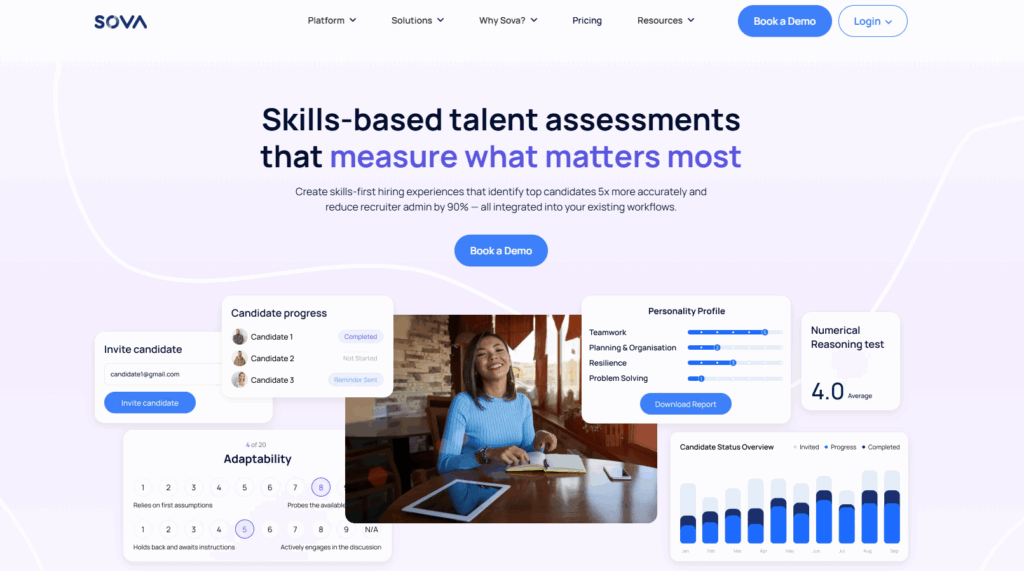 Image of Sova homepage which is one of the best Equip alternatives