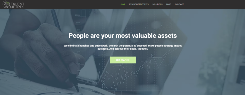 Image of TalentMetrix homepage which is one of the e-skill alternatives