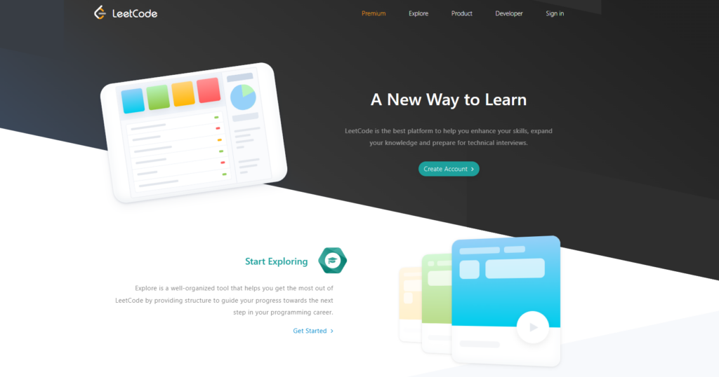 Image of Leetcode homepage which is a HackerRank alternative used by recruiters in 2026