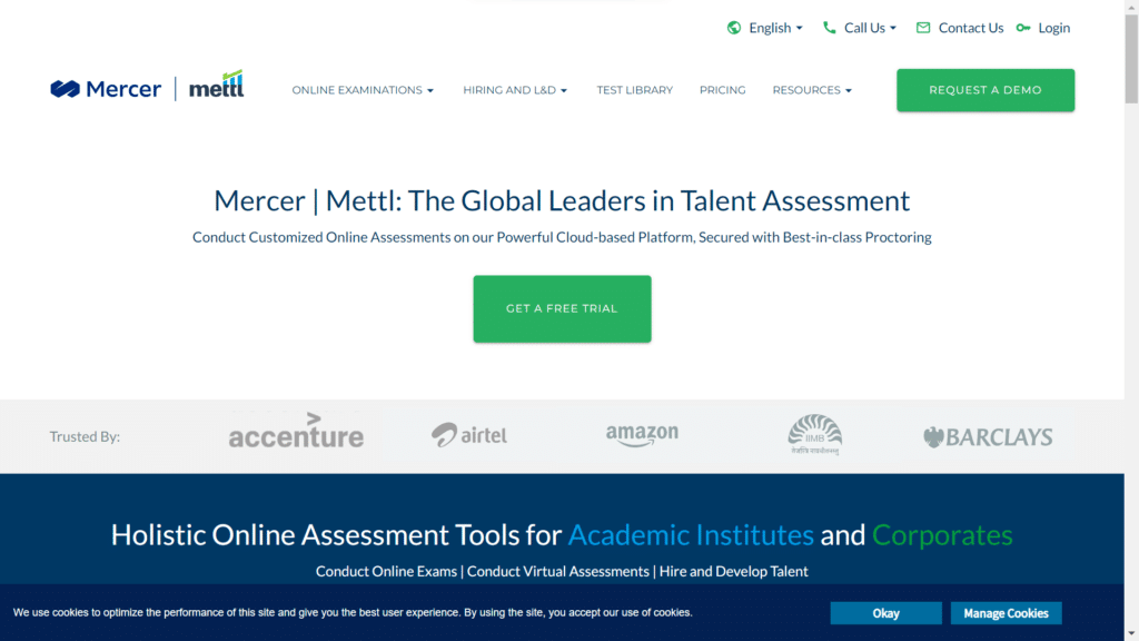 Mettl homepage