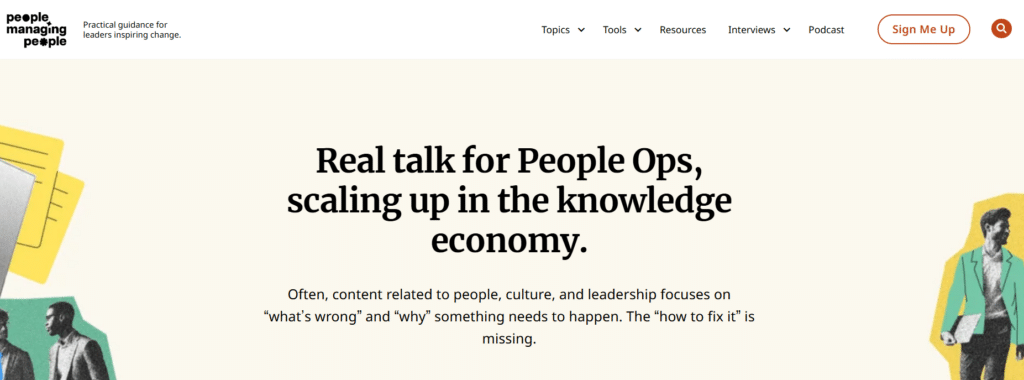 Home page of the People Managing People website