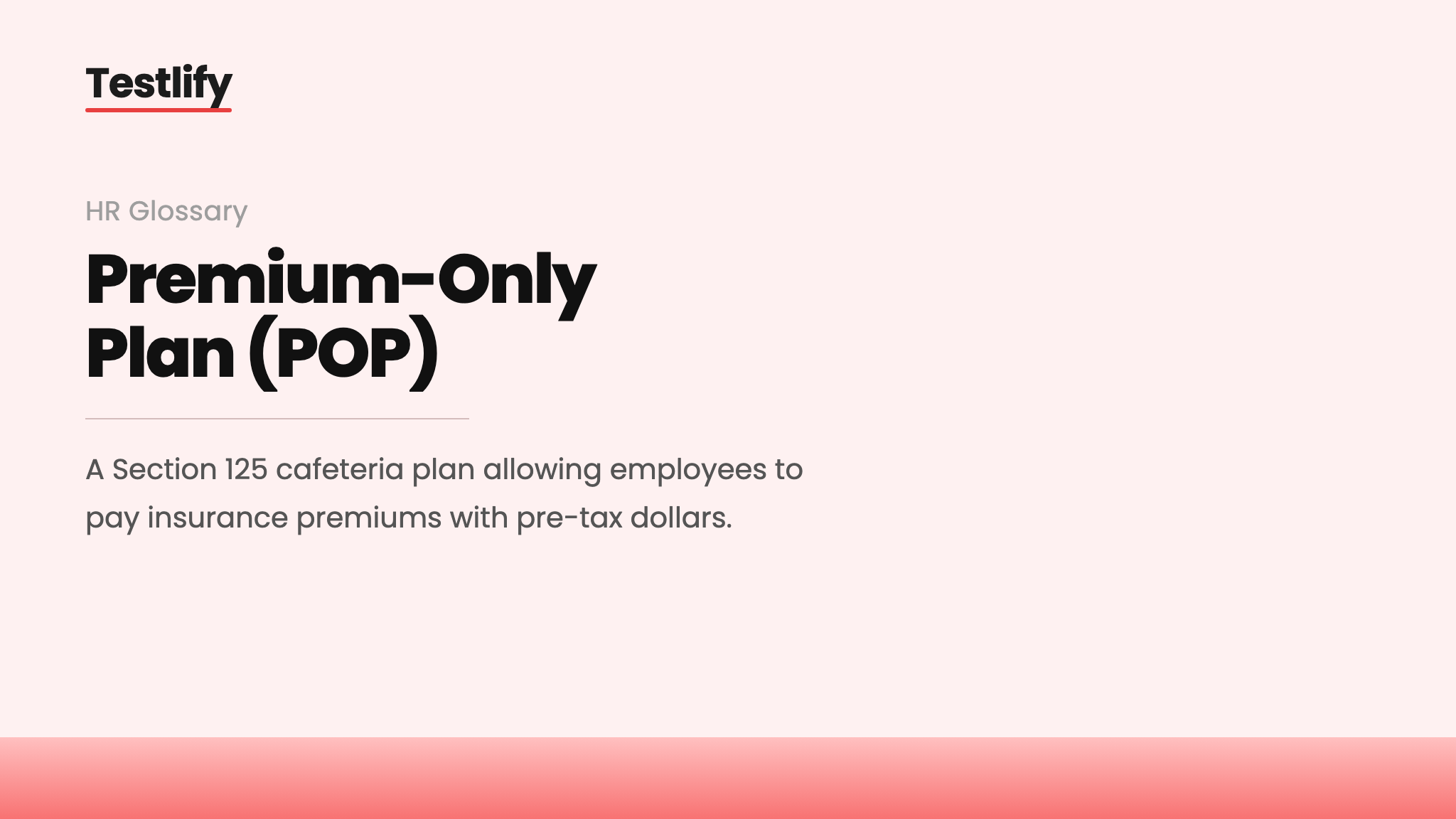 Image showing the meaning of Premium Only Plan (POP)
