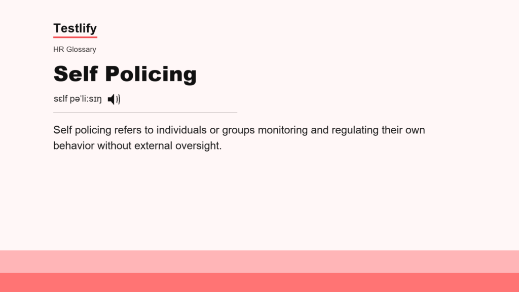 image showing meaning of self policing