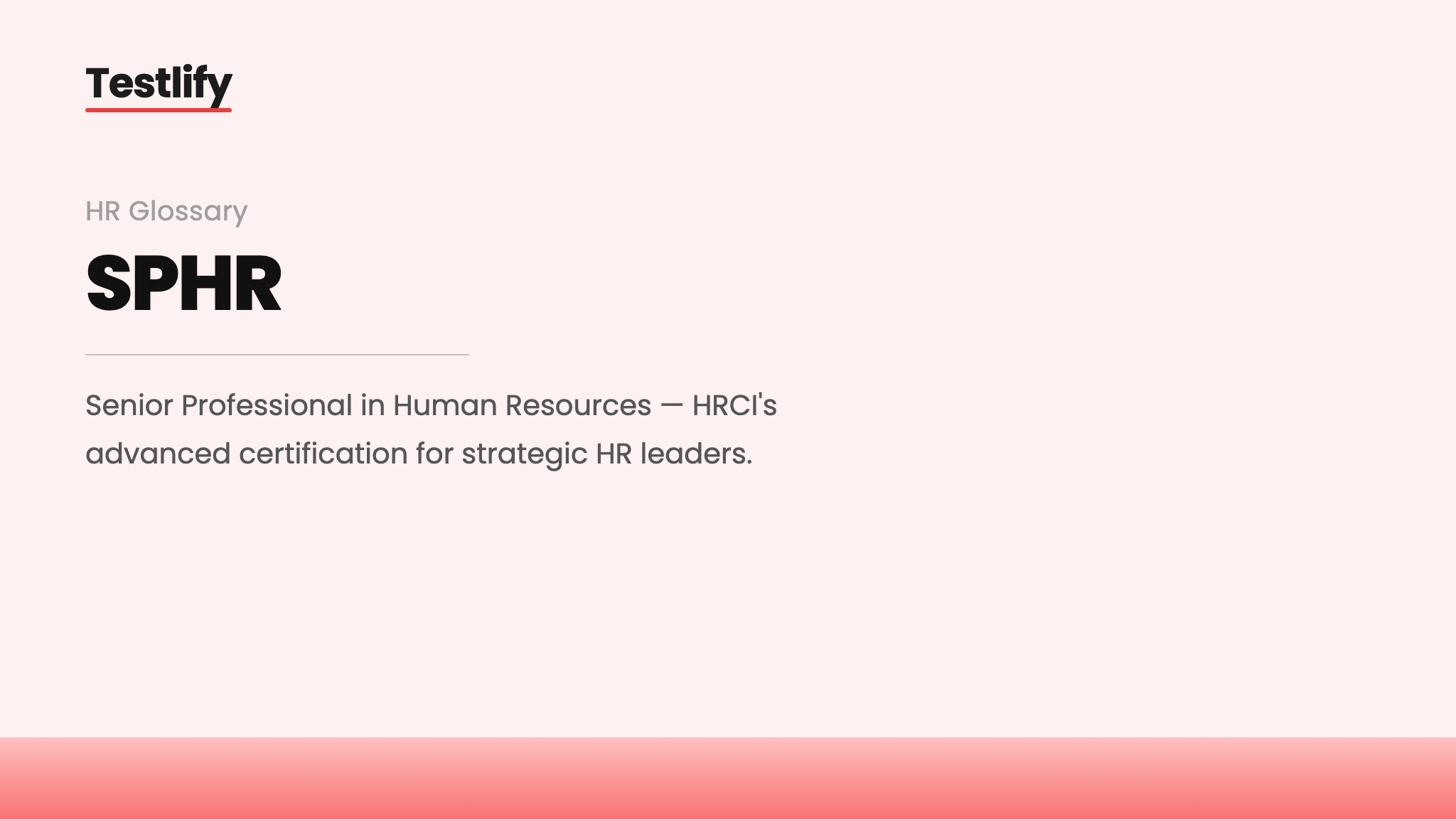 Image showing the meaning of the SPHR certification