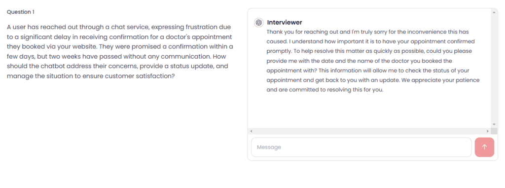 Recruitment chatbot simulation