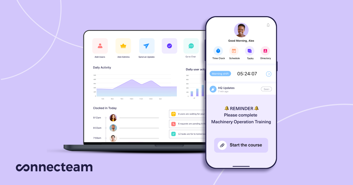 Connecteam employee management app homepage