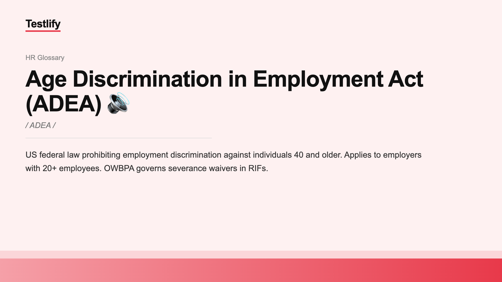 Image showing the meaning of Age Discrimination in Employment Act (ADEA)