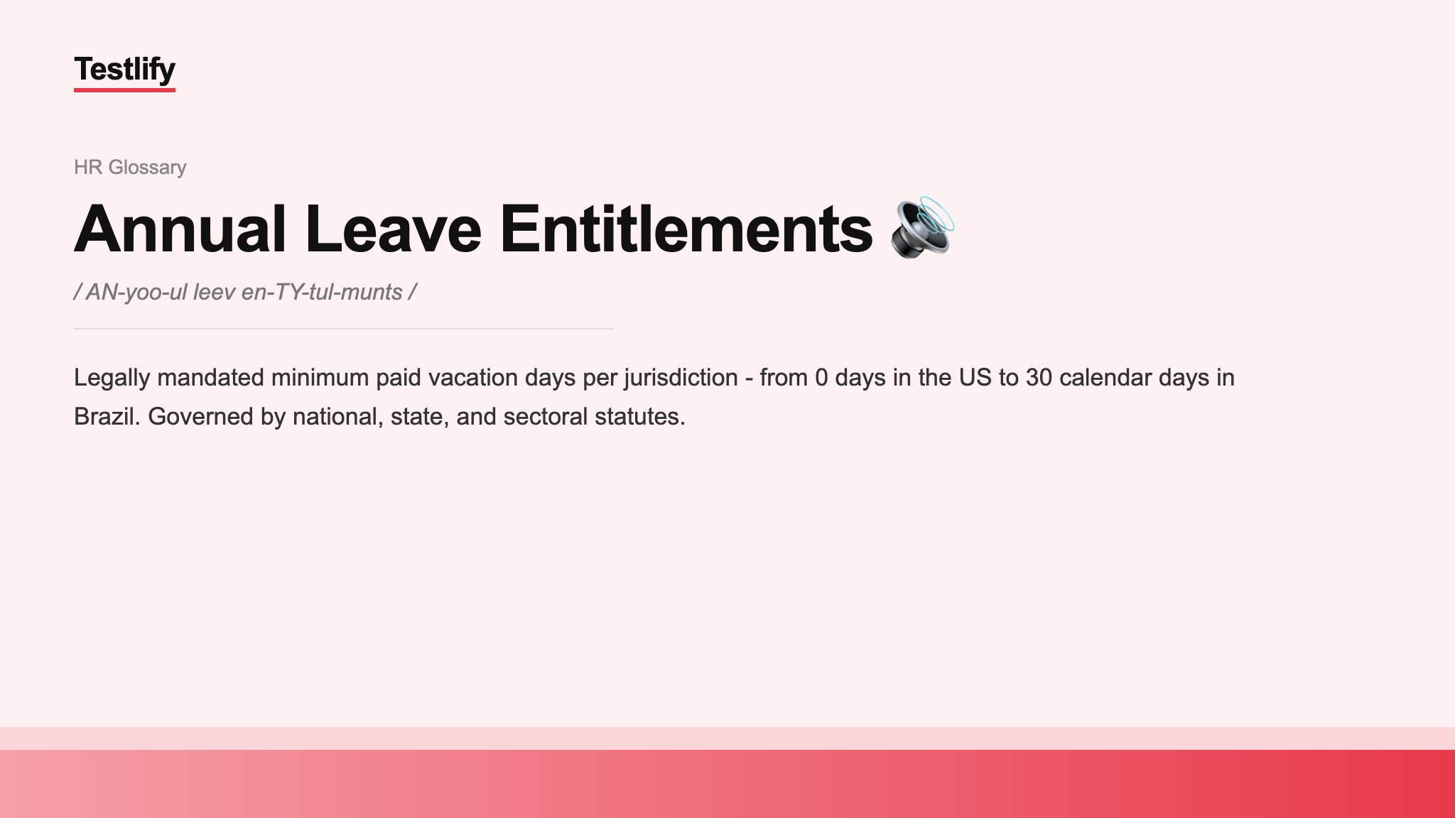 Image showing the meaning of Annual Leave Entitlements