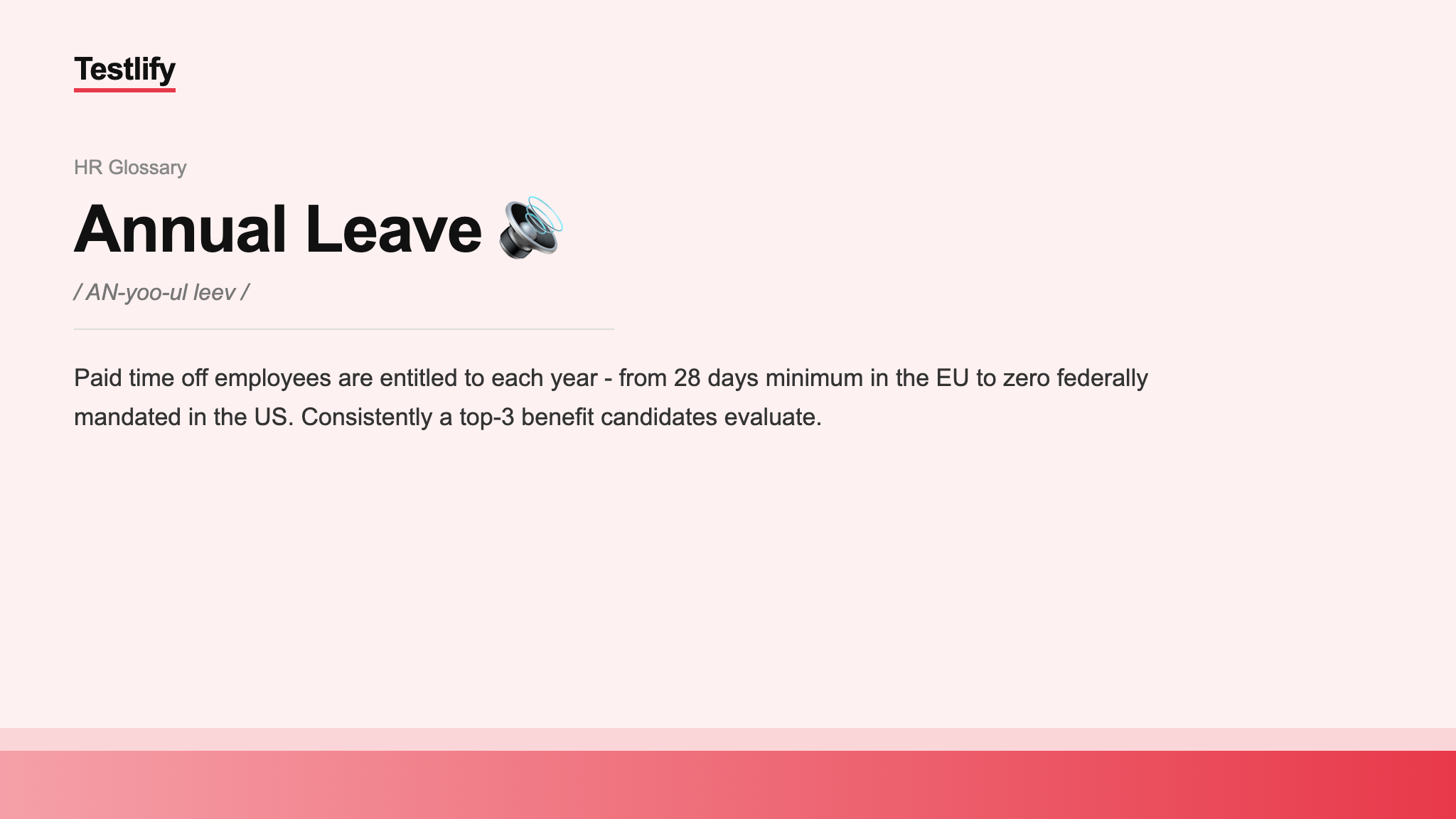 Image showing the meaning of Annual Leave