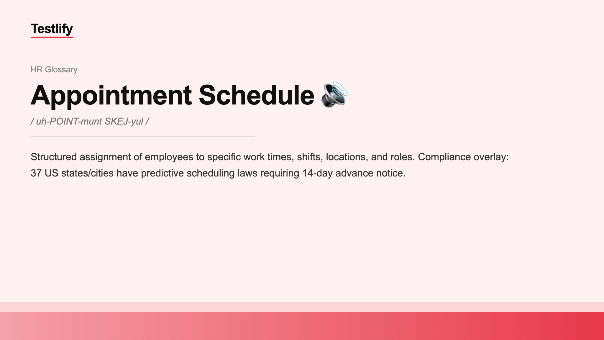 Image showing the meaning of Appointment Schedule