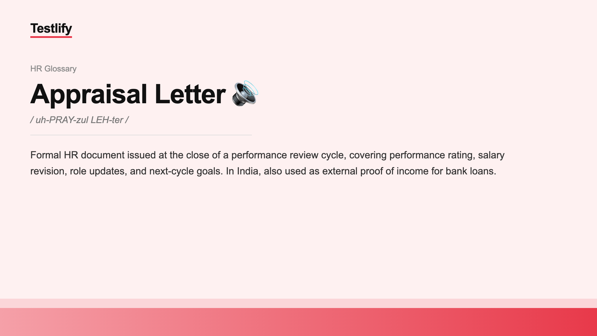 Image showing the meaning of Appraisal Letter