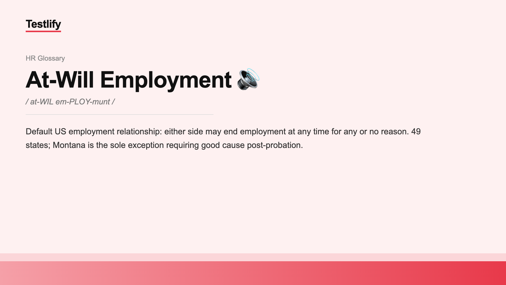 Image showing the meaning of At-Will Employment