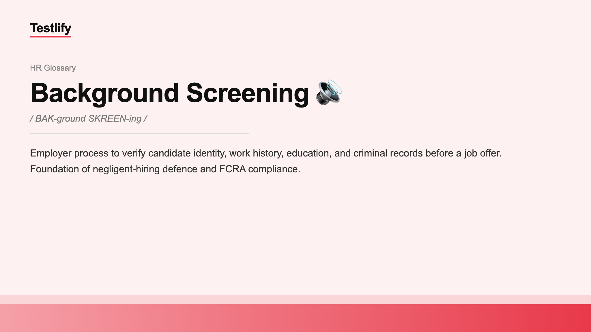 Image showing the meaning of Background Screening