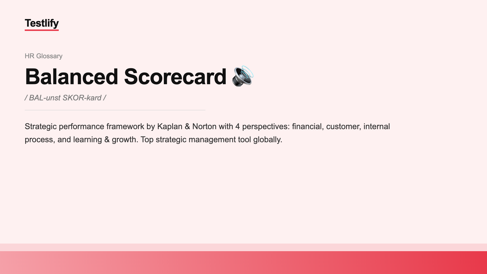 Image showing the meaning of Balanced Scorecard