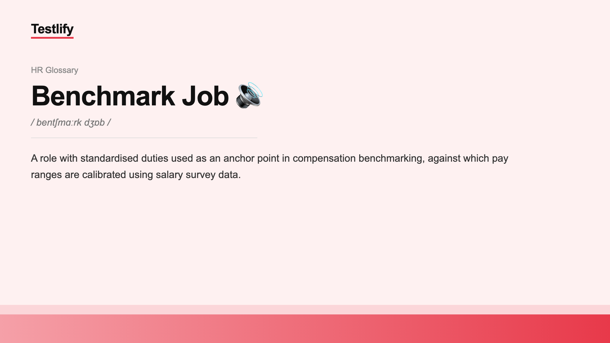 Image showing the meaning of Benchmark Job