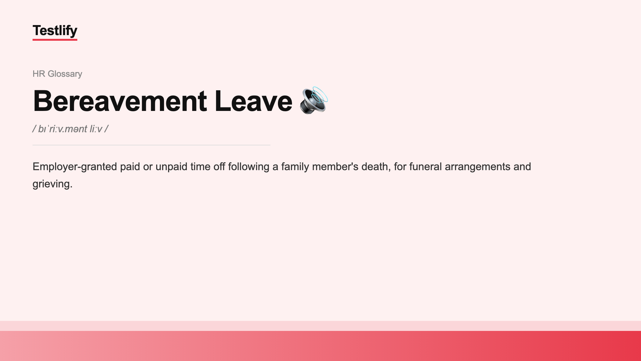 Image showing the meaning of bereavement leave