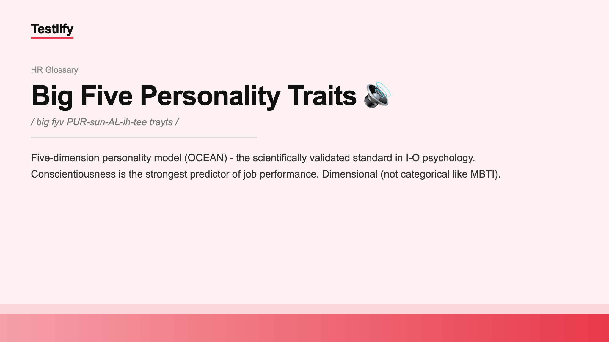 Image showing the meaning of Big Five Personality Traits
