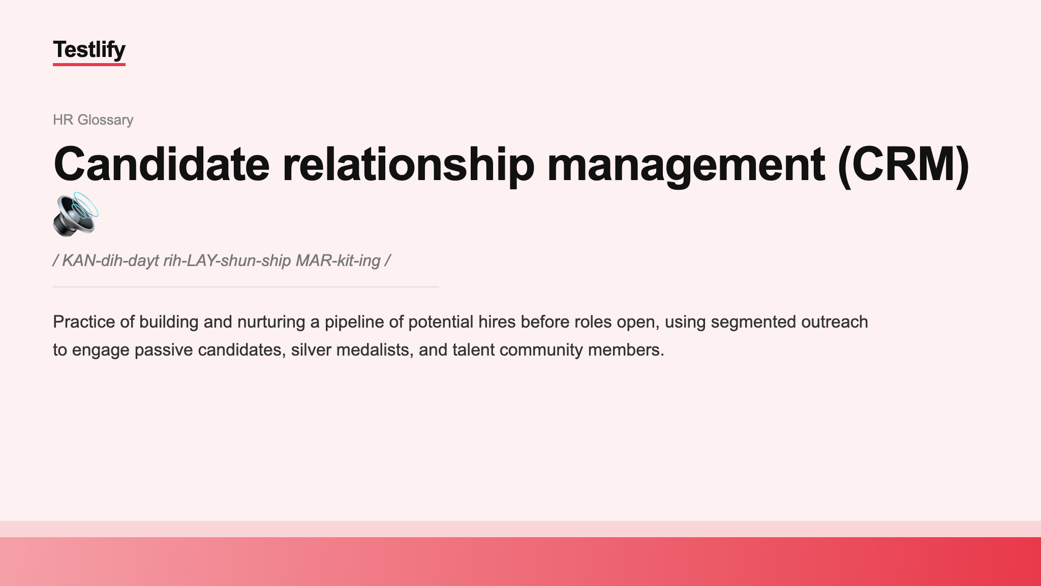 Image showing the meaning of Candidate relationship management (CRM)