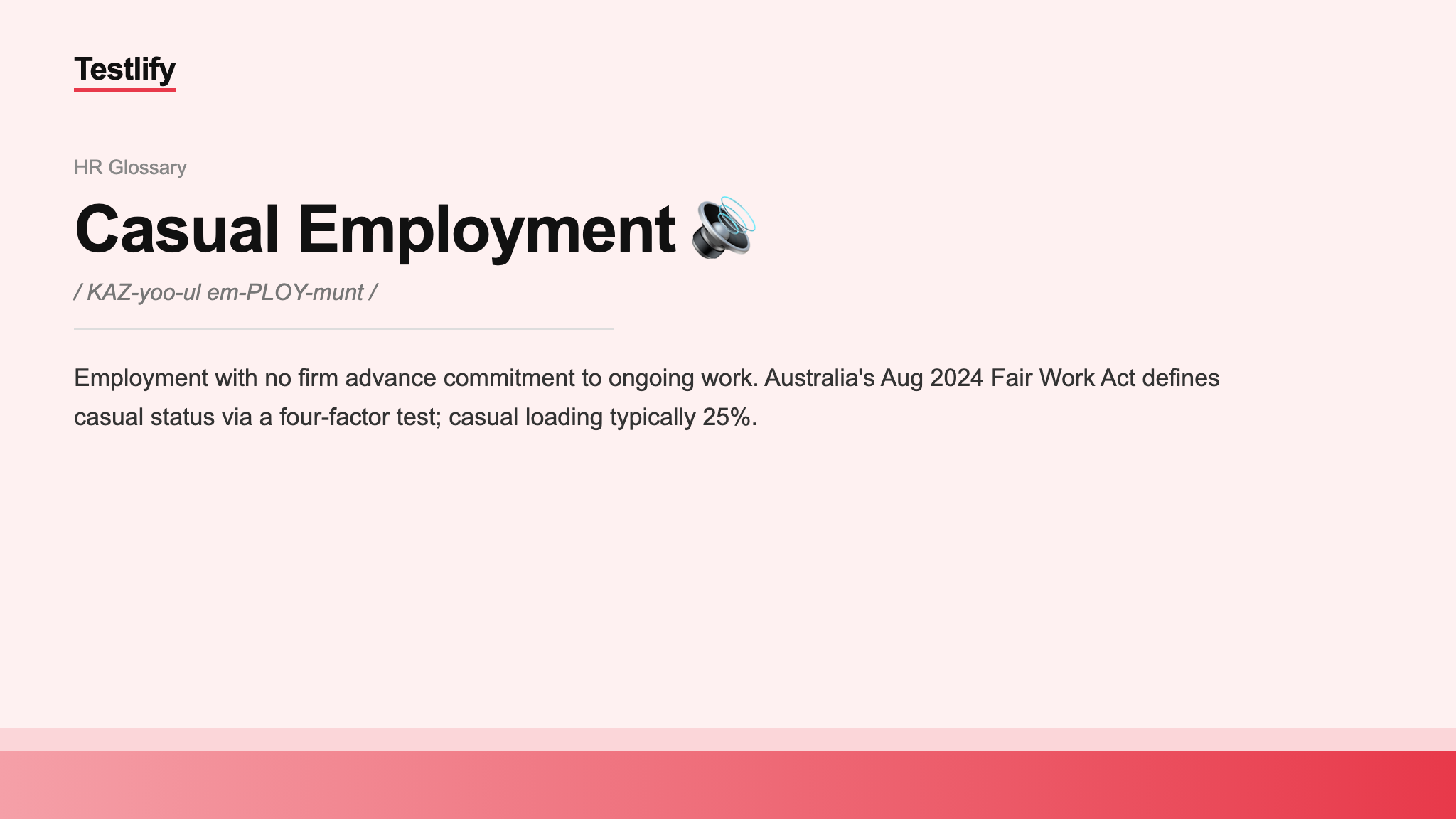 Image showing the meaning of Casual Employment