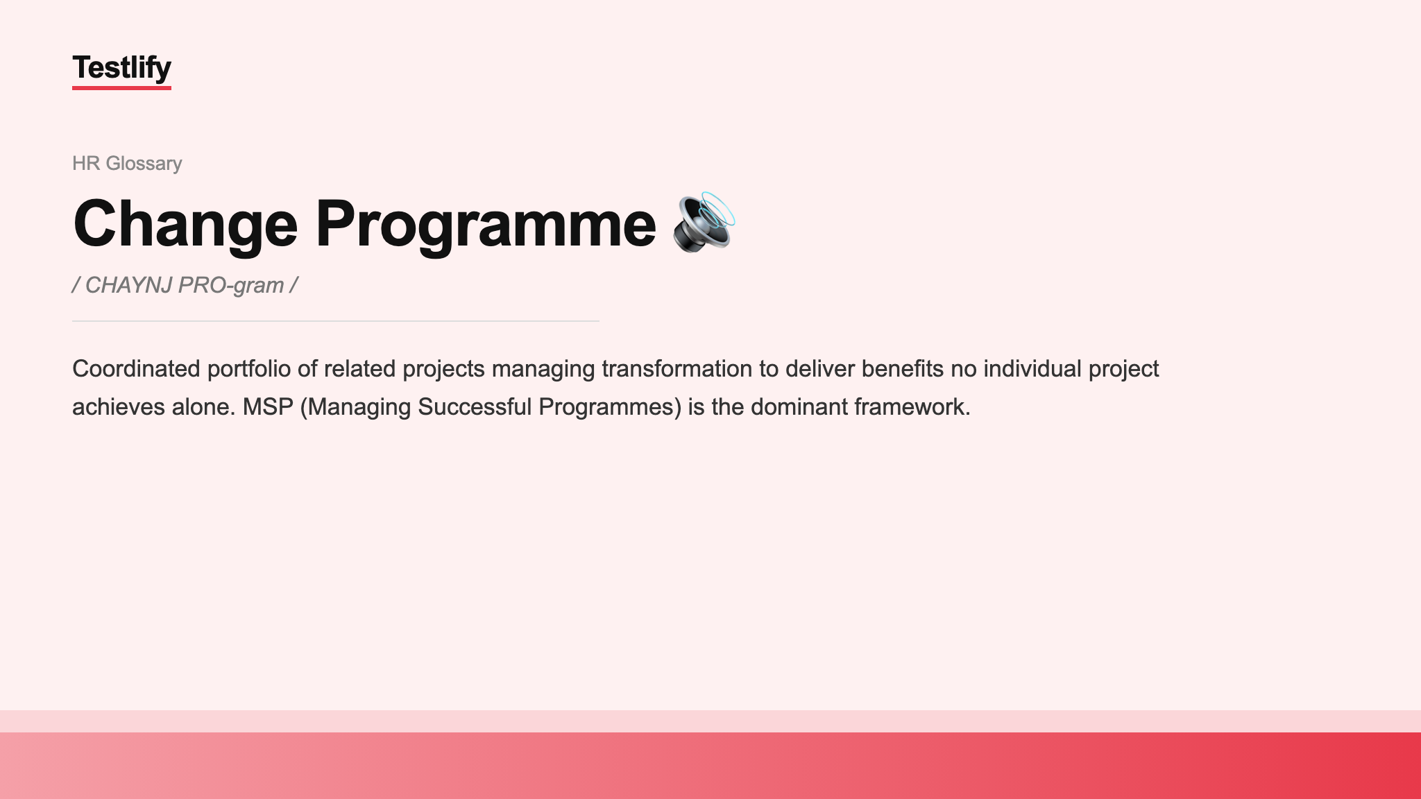 Image showing the meaning of Change Programme