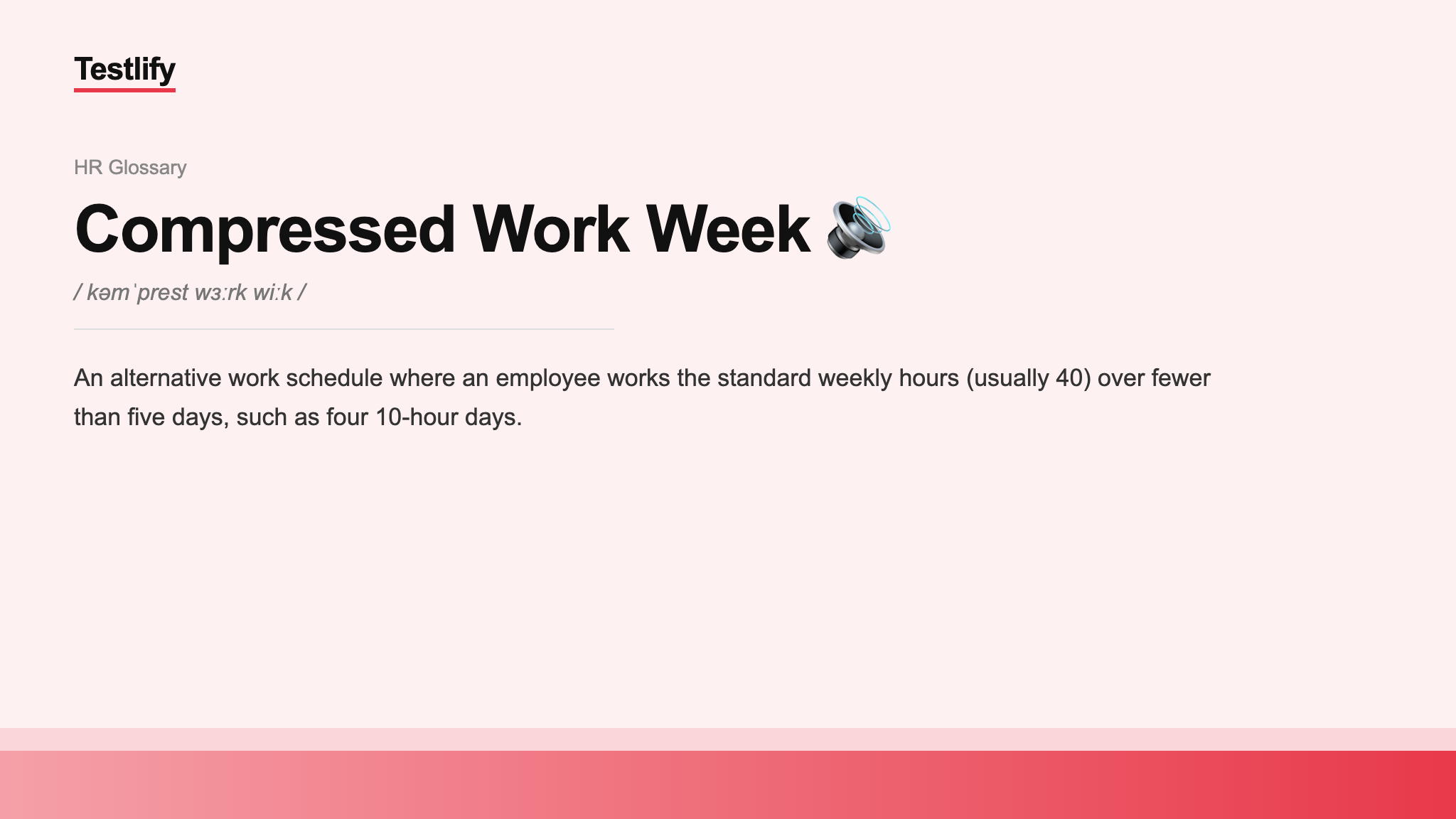Image showing the meaning of Compressed Work Week