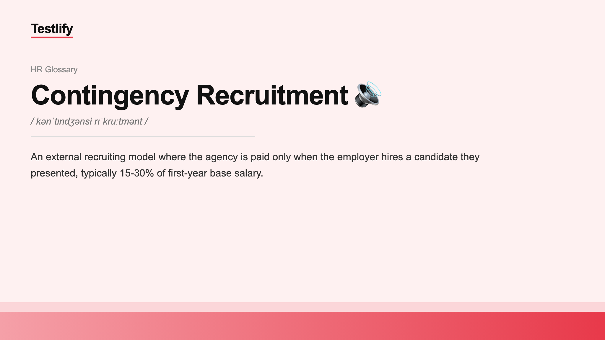 Image showing the meaning of Contingency Recruitment