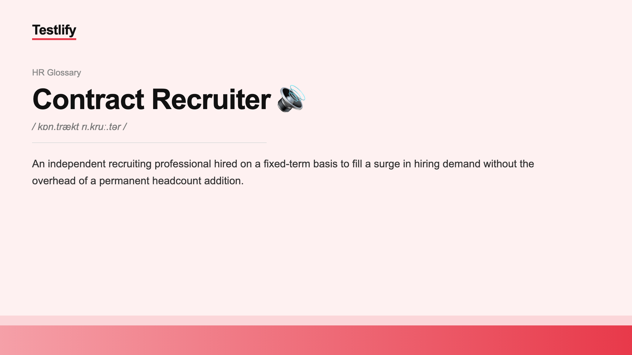 Image showing the meaning of Contract Recruiter