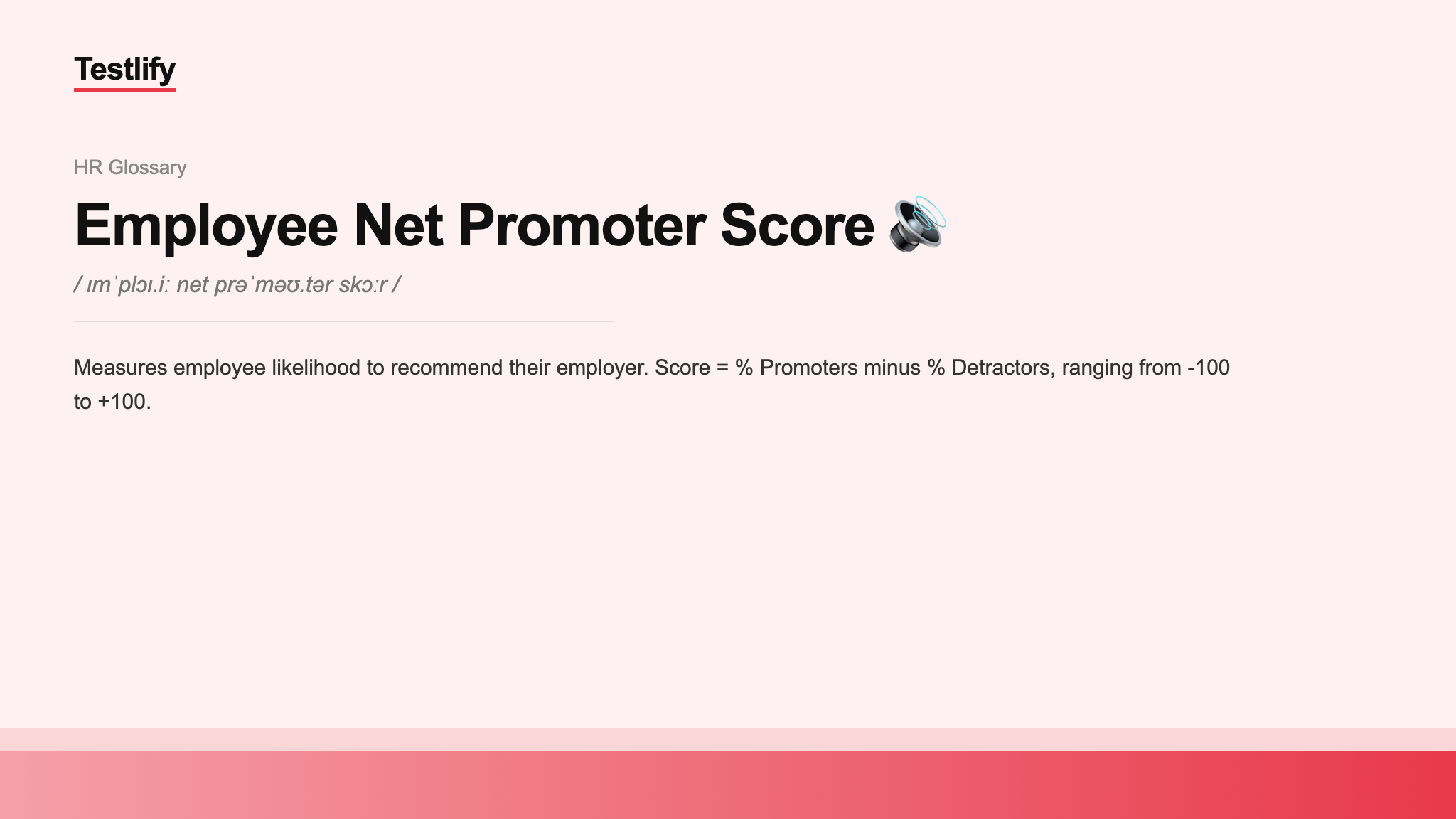 Image showing the meaning of employee net promoter score