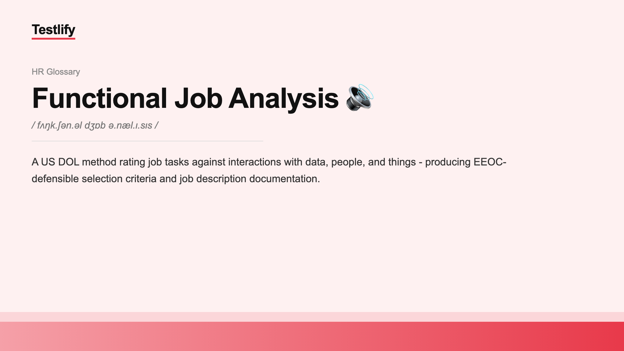 Image showing the meaning of Functional Job Analysis