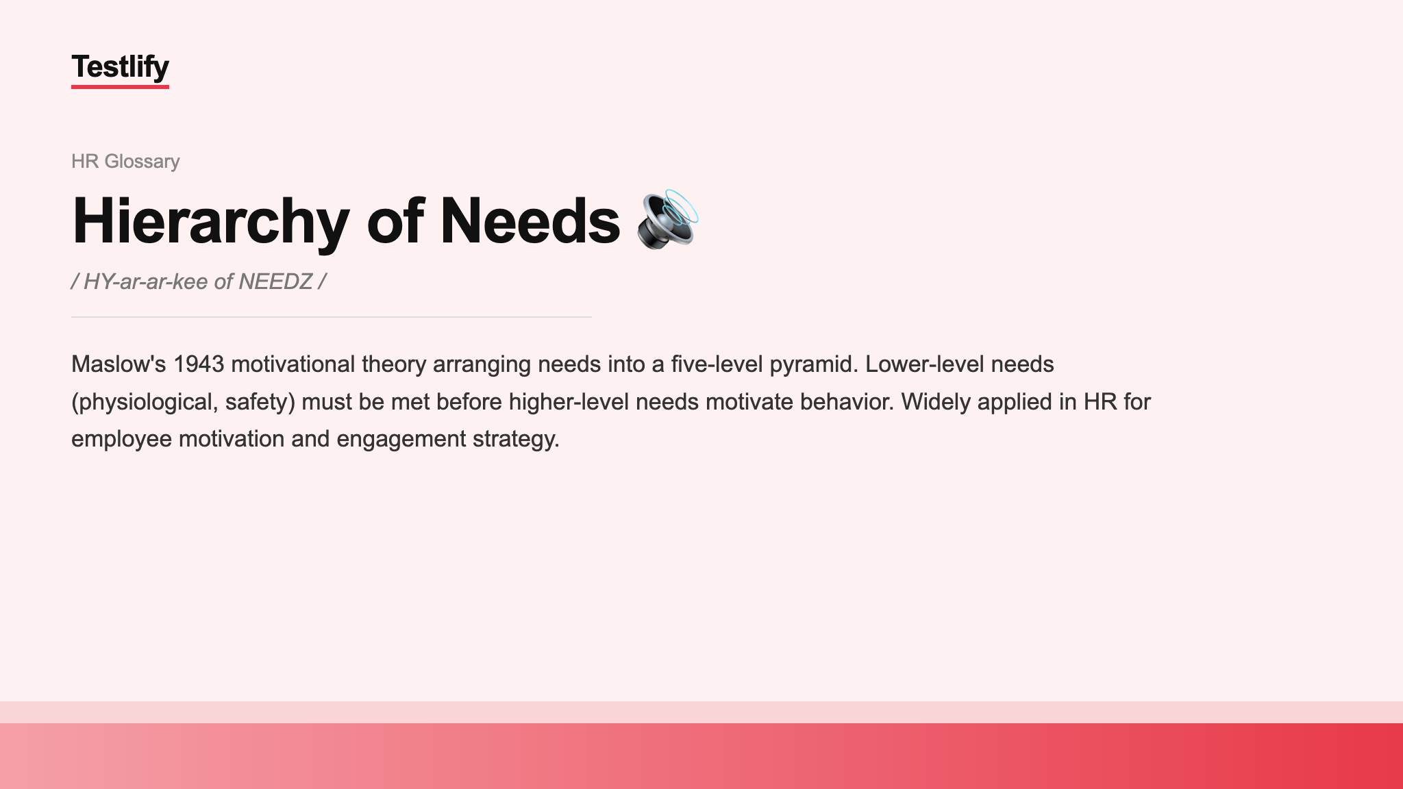 Image showing the meaning of Hierarchy of Needs