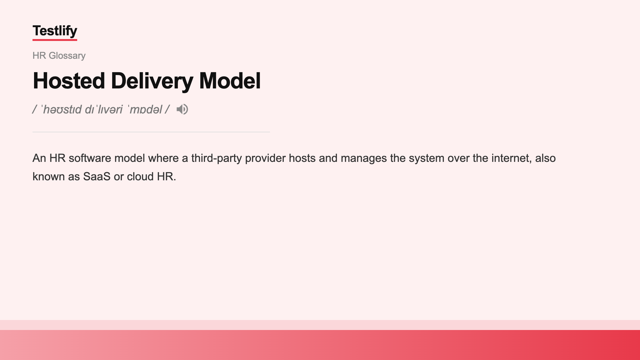 Image showing the meaning of hosted delivery model