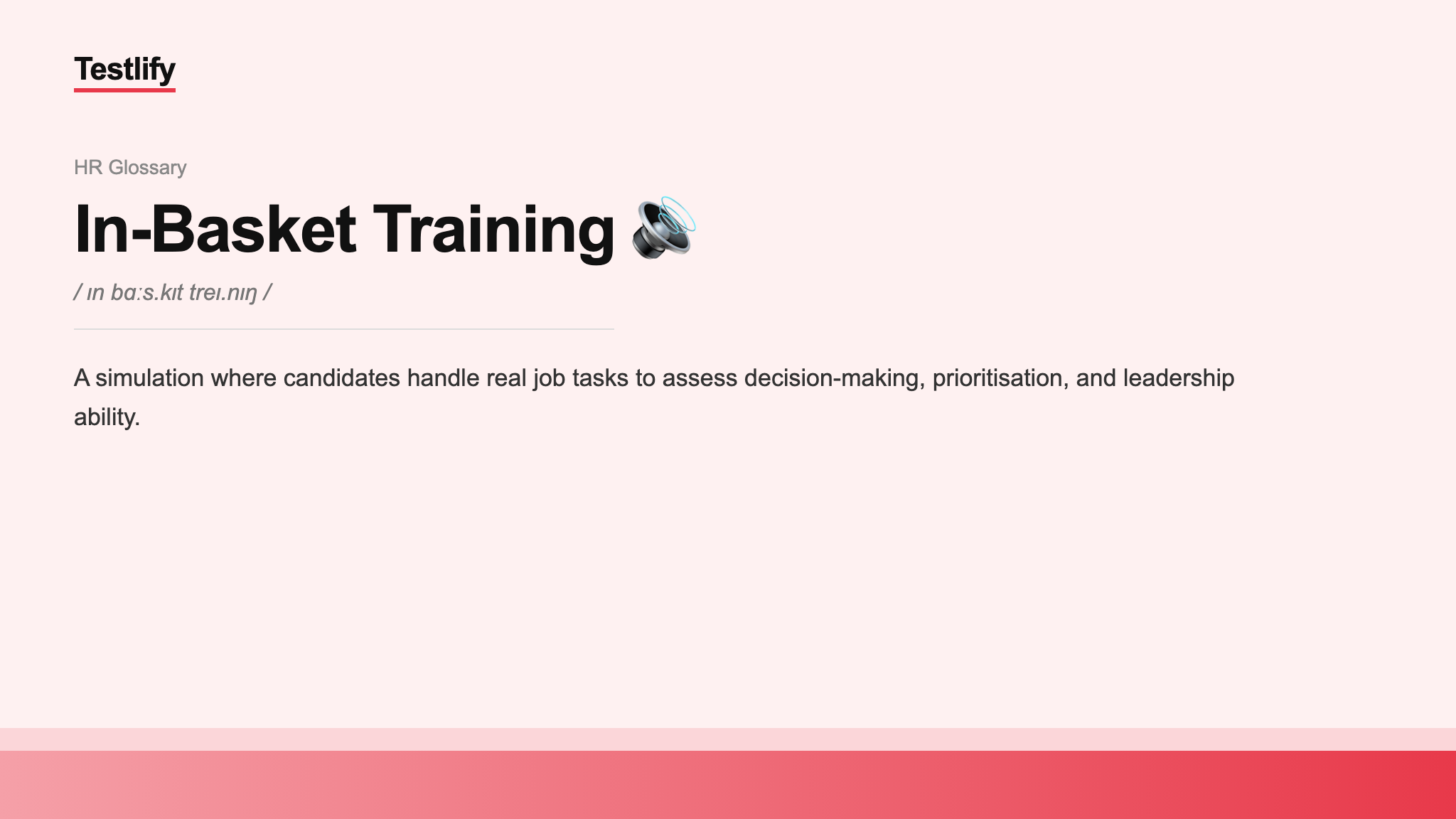 Image showing the meaning of In-Basket Training