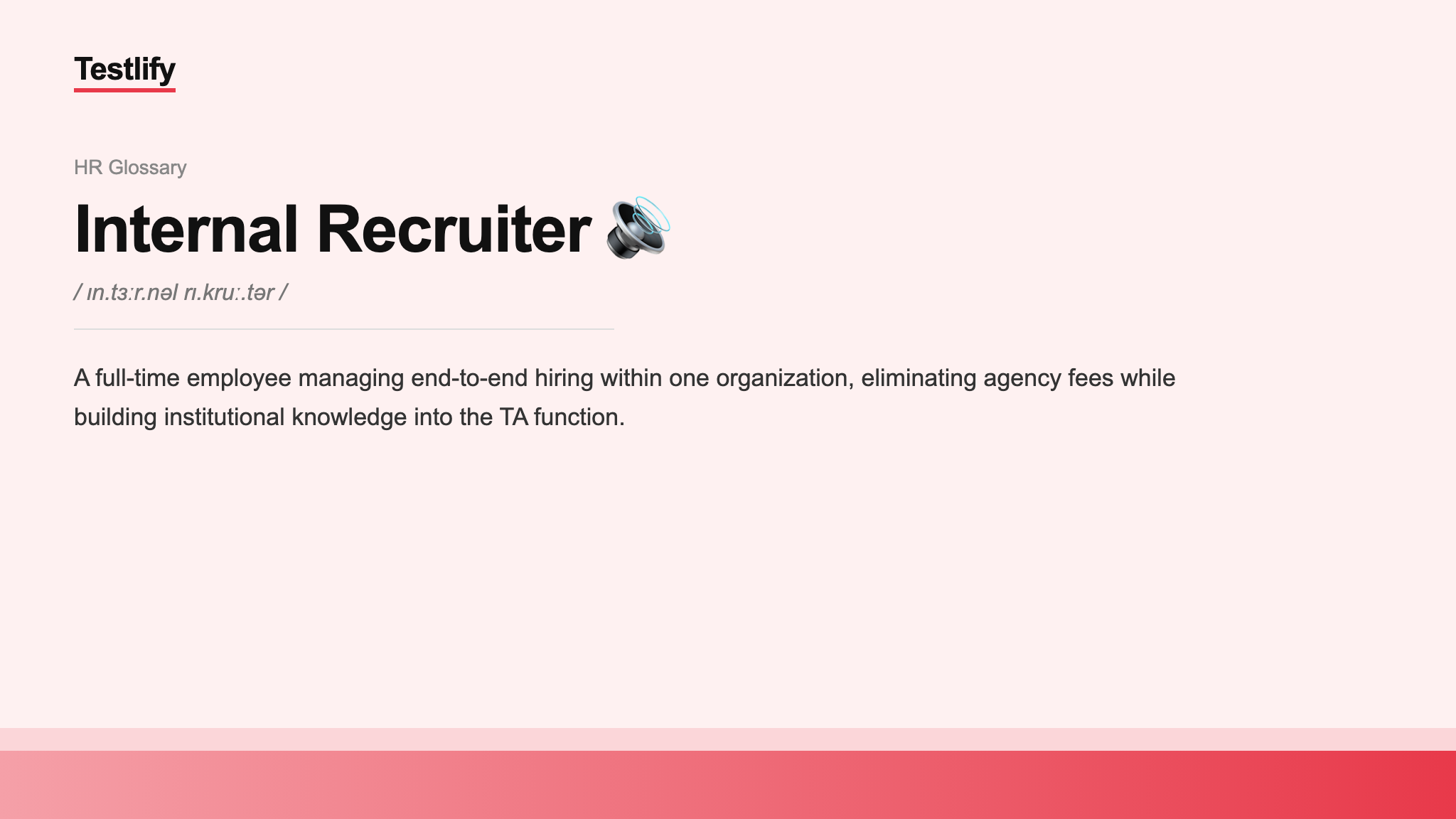 Image showing the meaning of Internal Recruiter