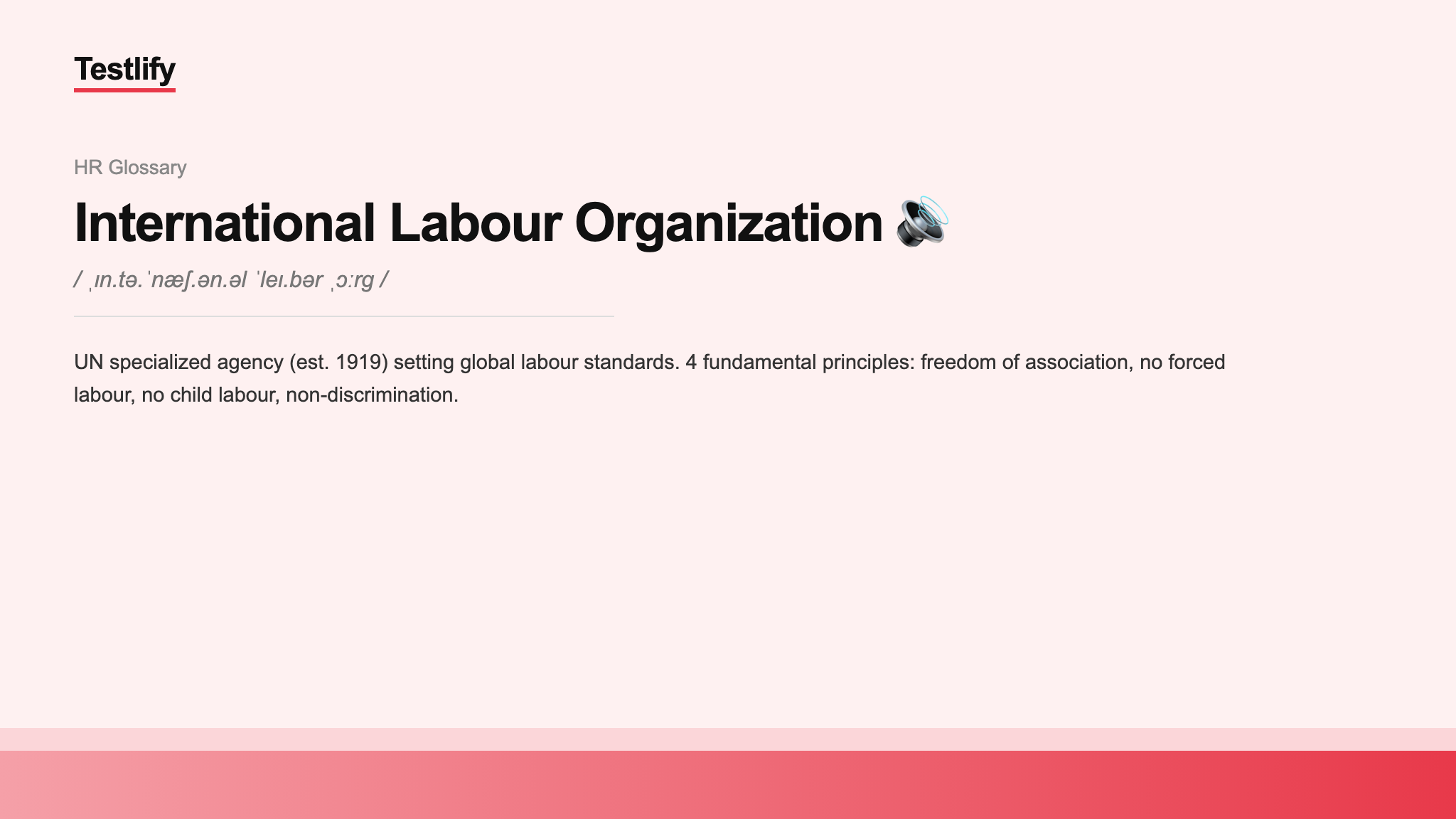 Image showing the meaning of international labour organization