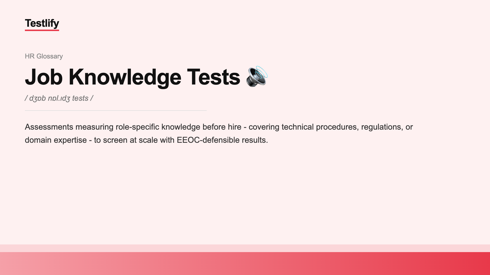 Image showing the meaning of Job Knowledge Tests