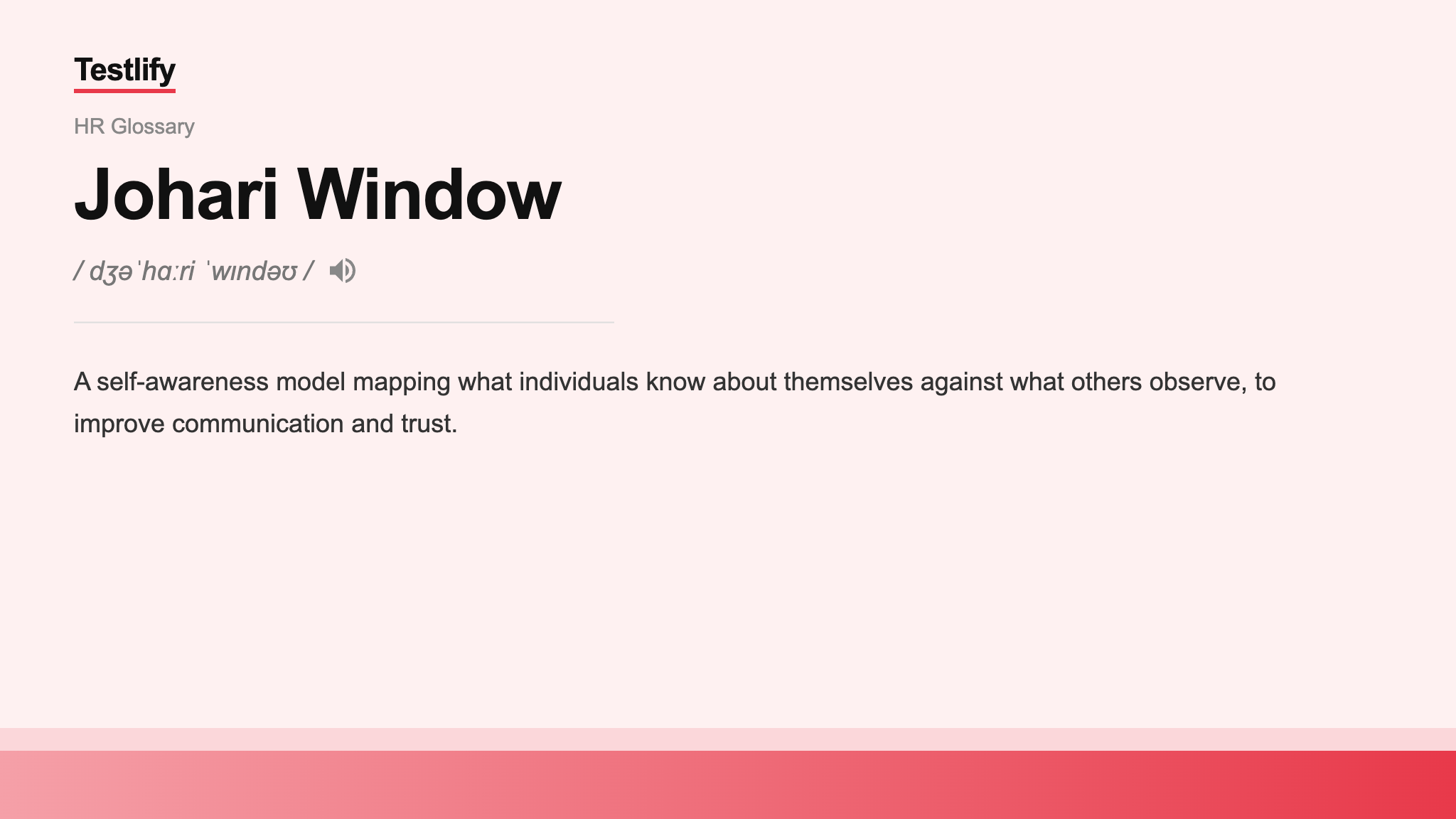 Image showing the meaning of Johari window