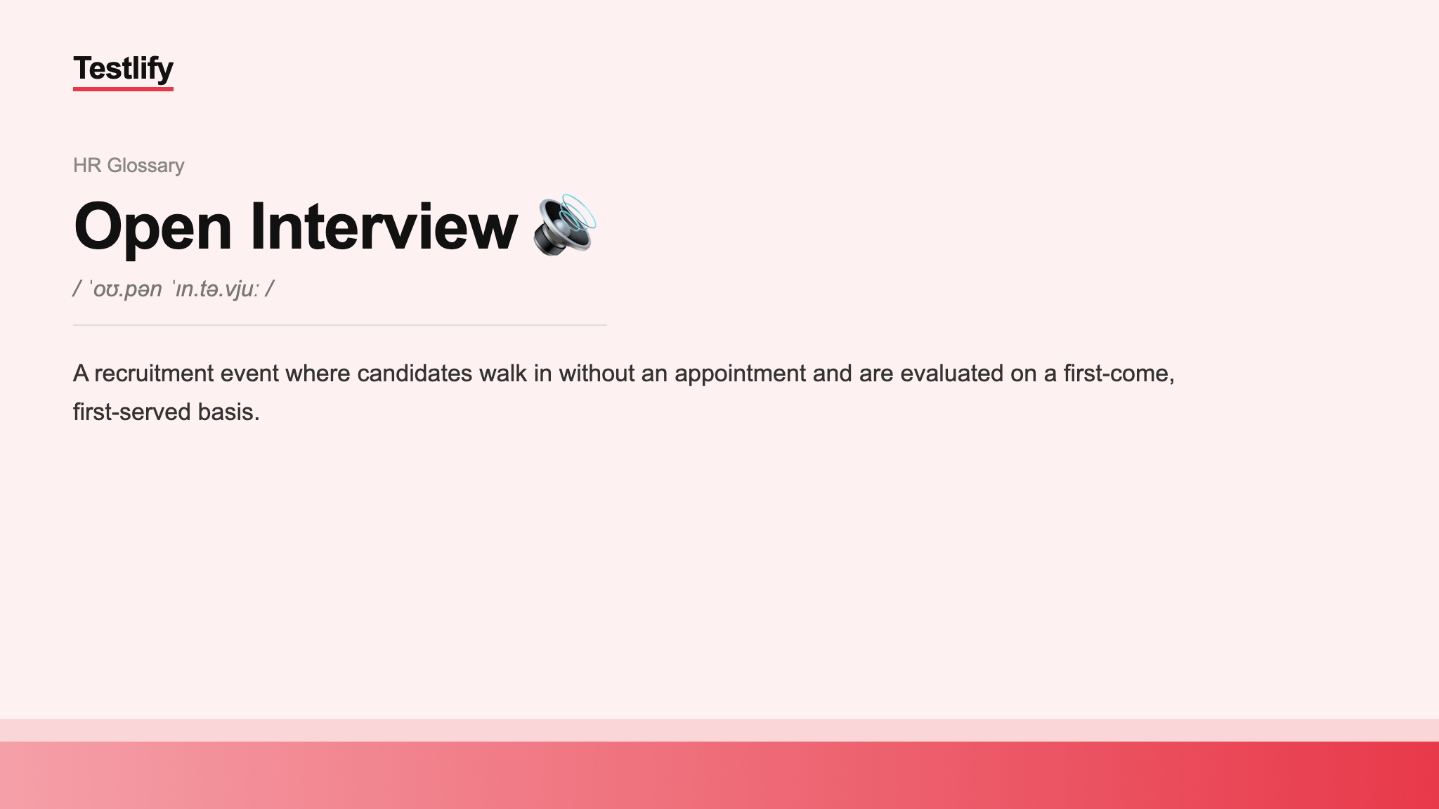 Image showing the meaning of Open Interview
