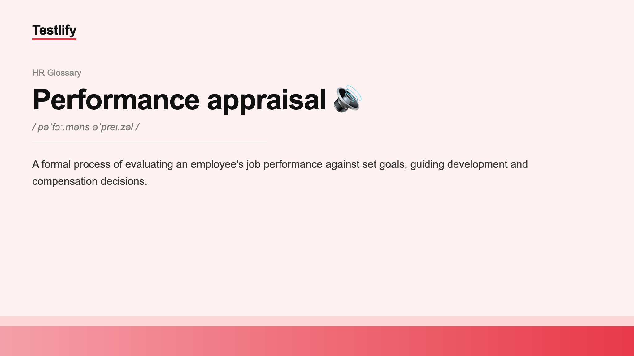 Image showing the meaning of Performance appraisal