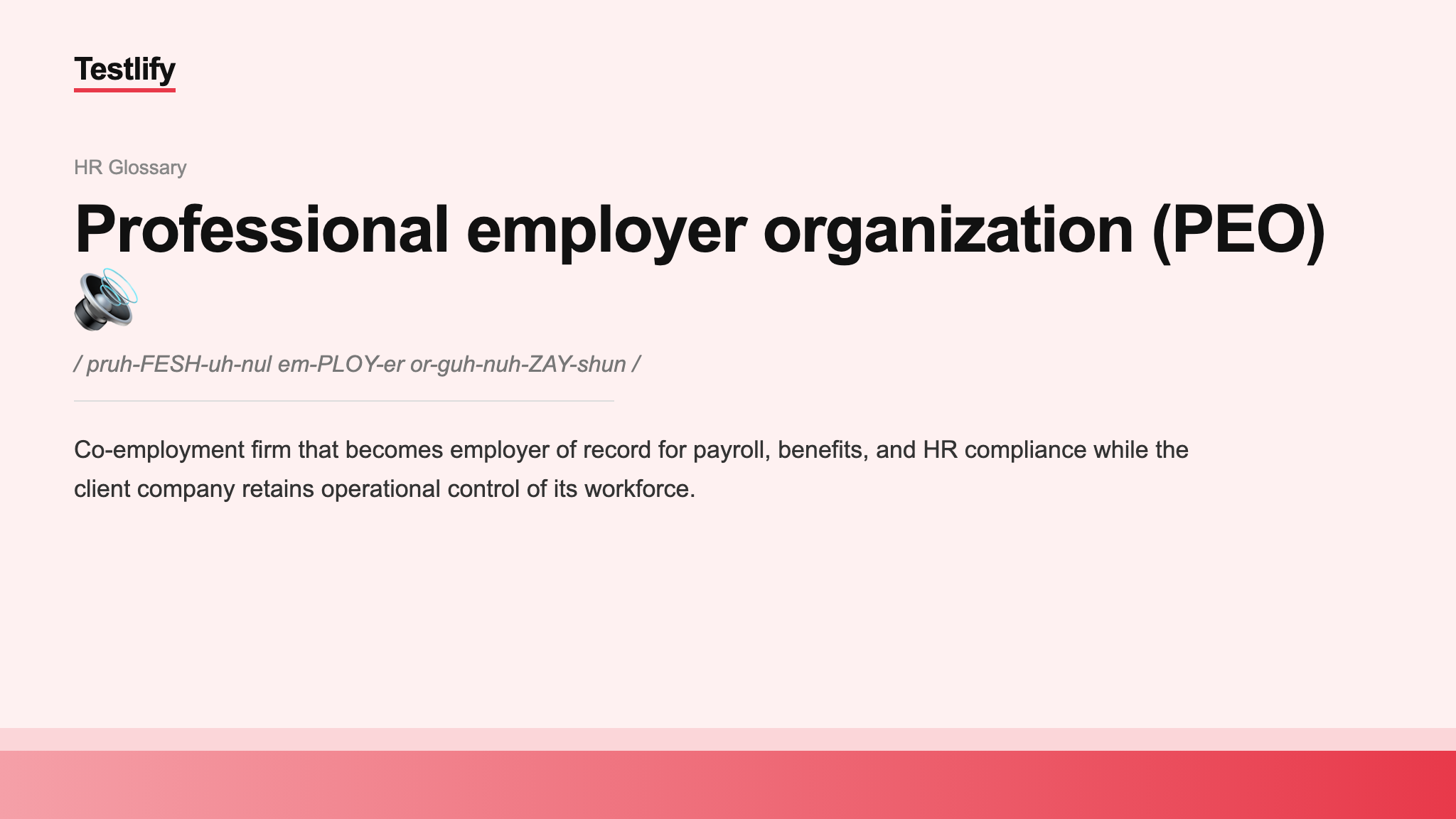 Image showing the meaning of Professional employer organization (PEO)