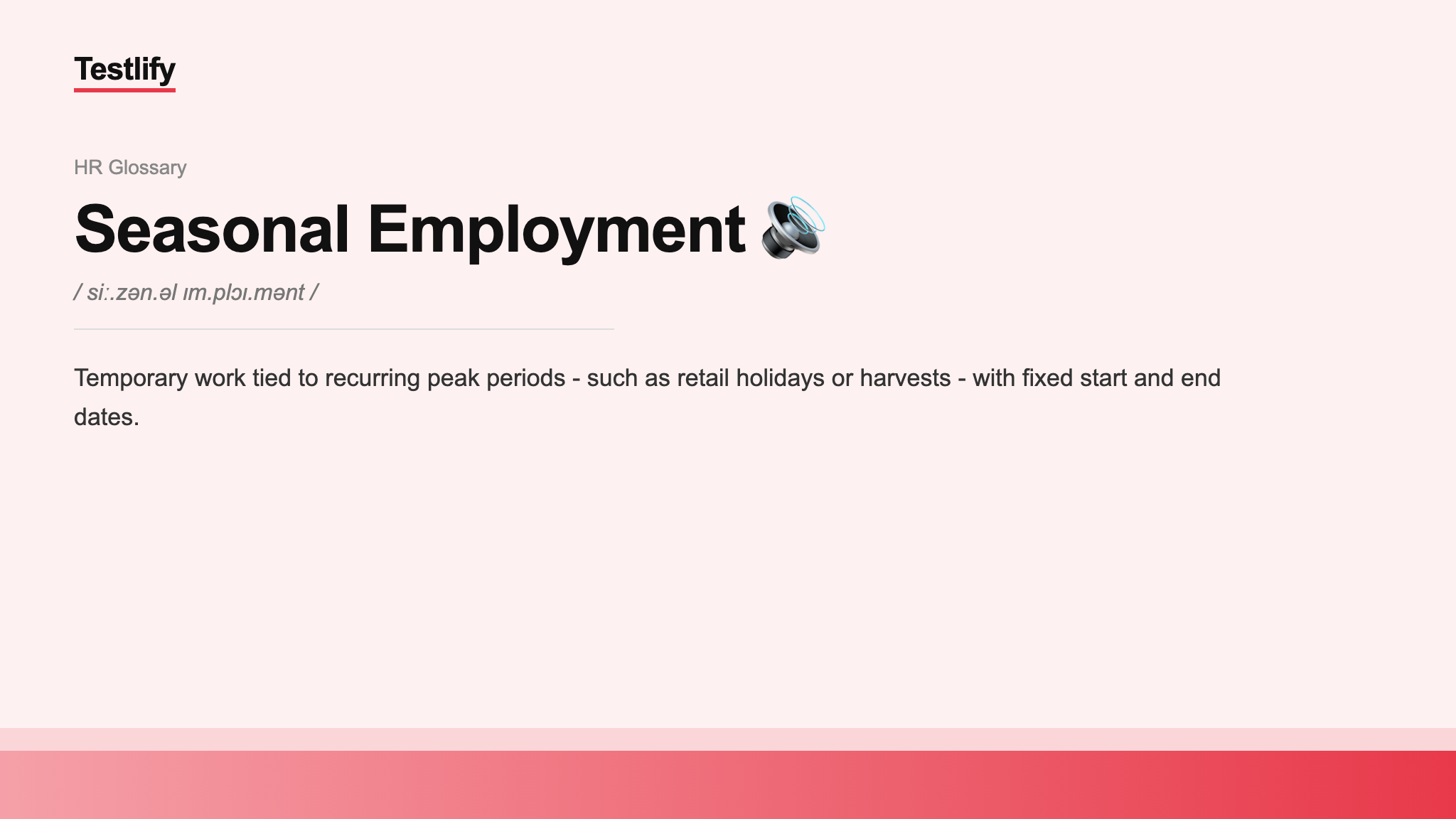 Image showing the meaning of Seasonal Employment