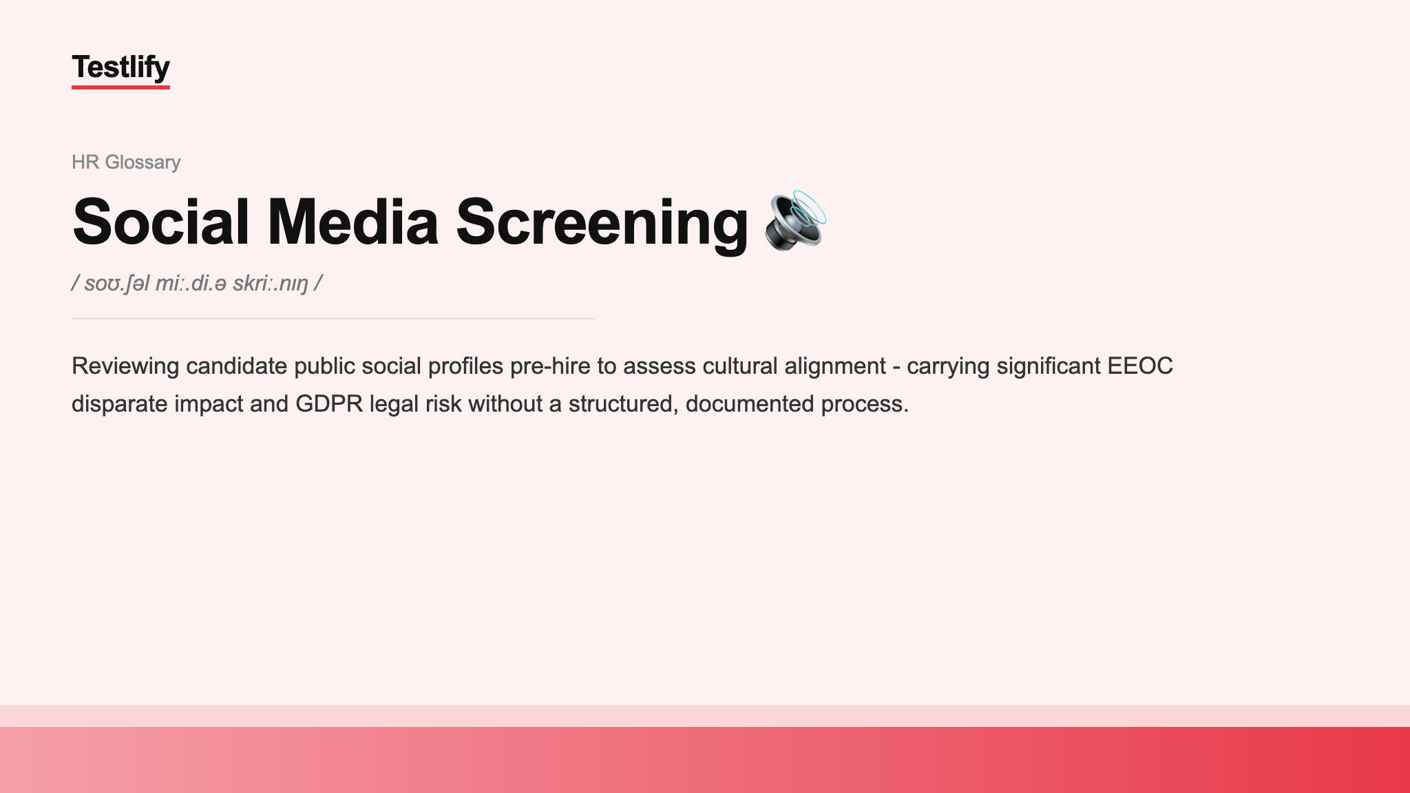 Image showing the meaning of Social Media Screening
