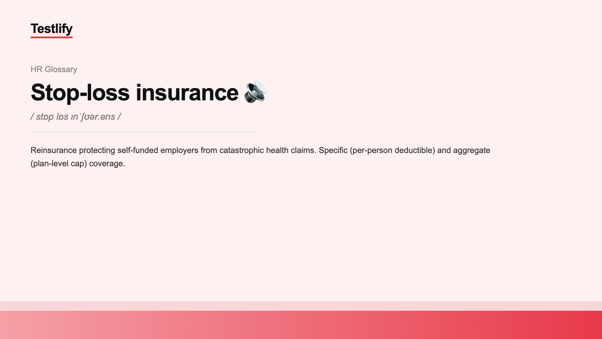 Image showing the meaning of stop-loss insurance