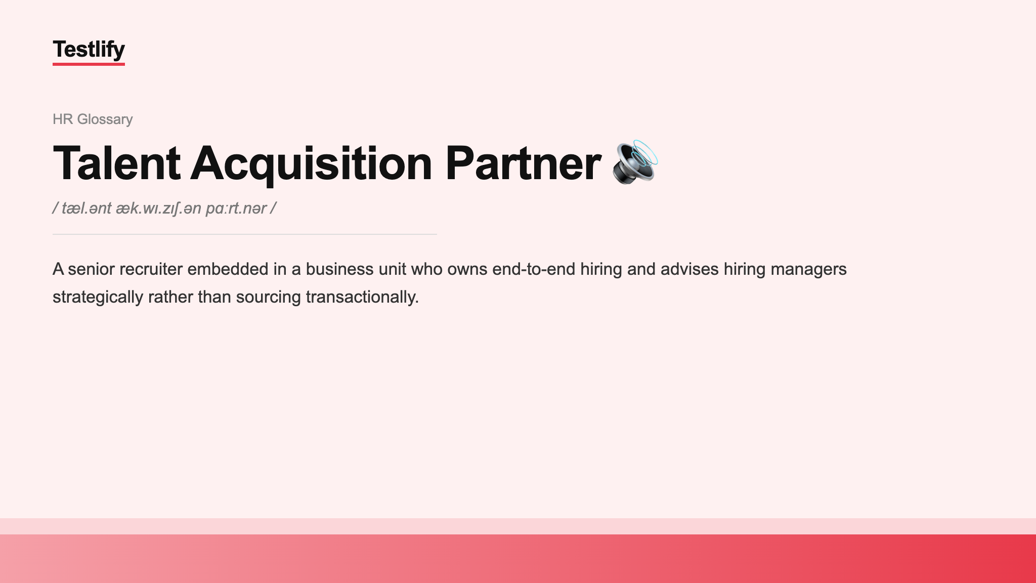 Image showing the meaning of Talent Acquisition Partner