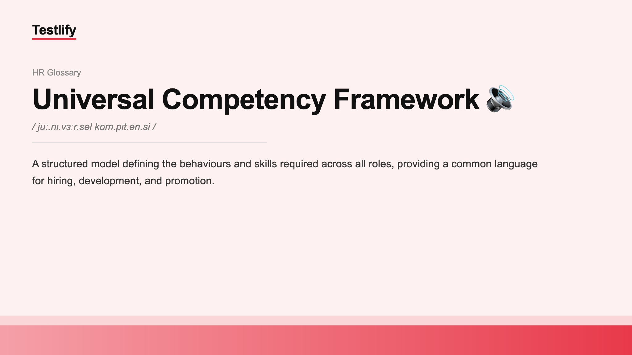 Image showing the meaning of Universal Competency Framework