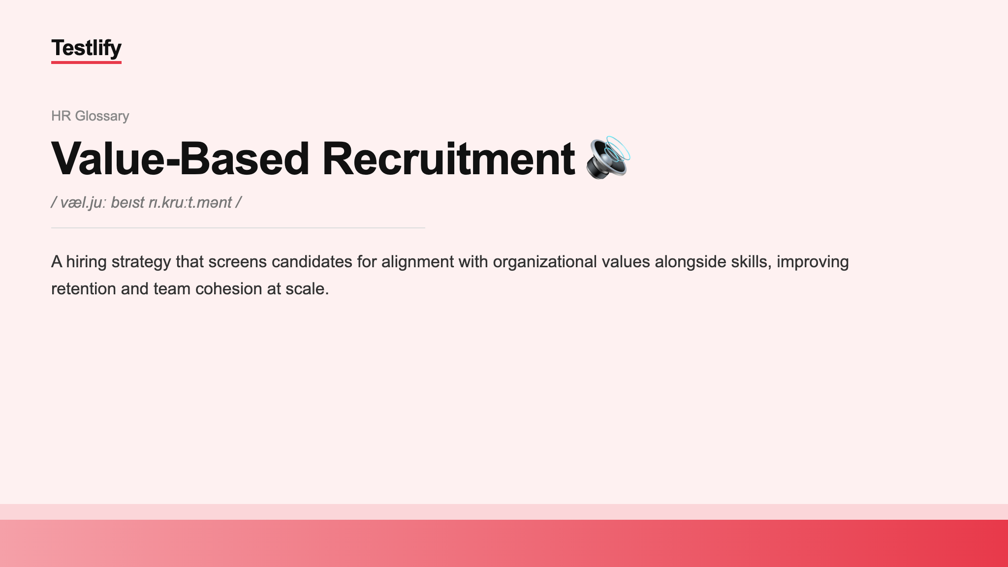 Image showing the meaning of Value-Based Recruitment