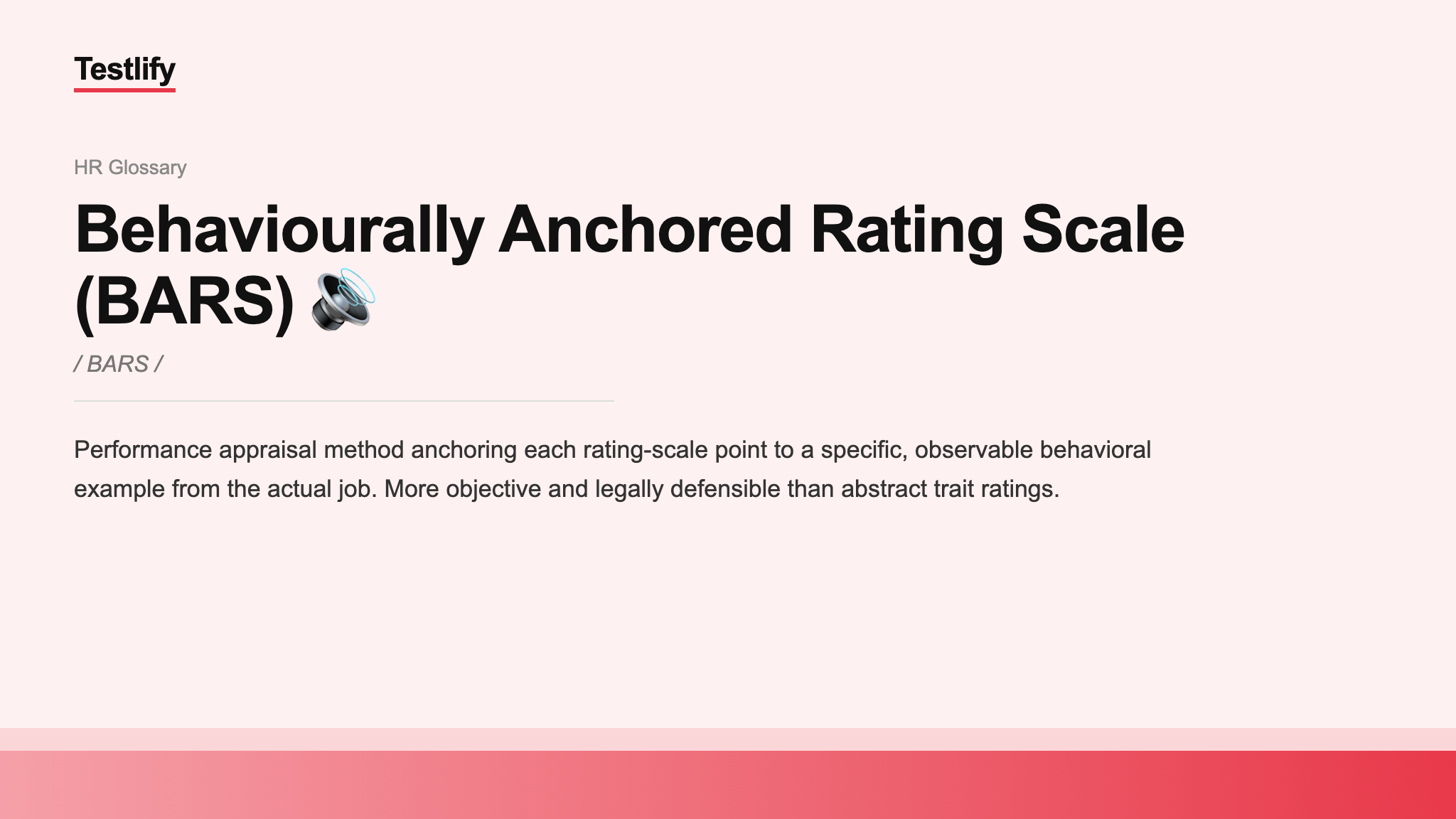 Image showing the meaning of Behaviourally Anchored Rating Scale (BARS)