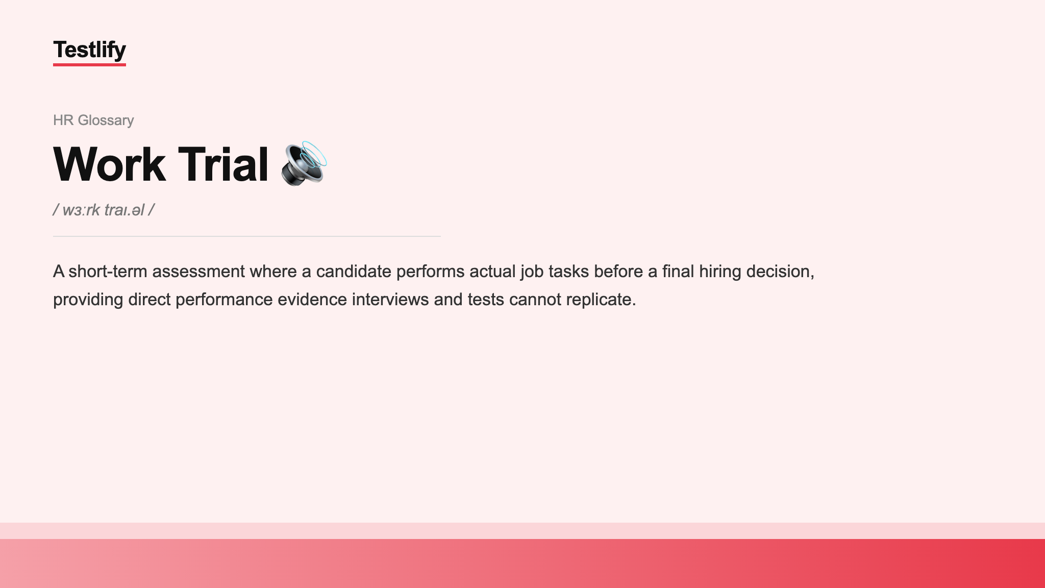 Image showing the meaning of Work Trial